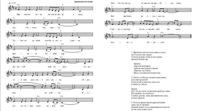 Мечта истинного патриота (Временно пока на земле живу я здесь). Ноты. (The dream of a true patriot) смотреть онлайн