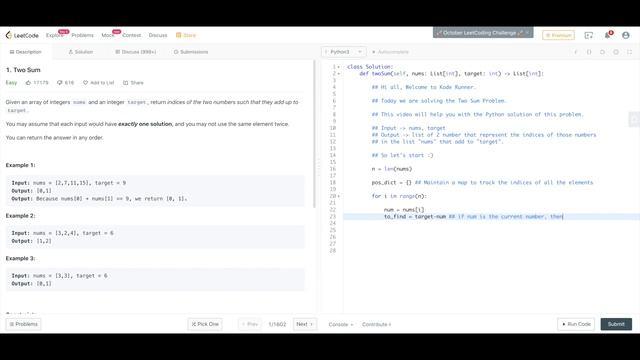 LeetCode Two Sum Problem #1 | Python Solution смотреть онлайн