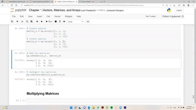 How to Add, Subtract and Multiply Matrices in python using NumPy смотреть онлайн