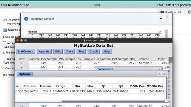 How to do problem nine on chapter seven test Bootstrap Method confidence interval StatCrunch смотреть онлайн