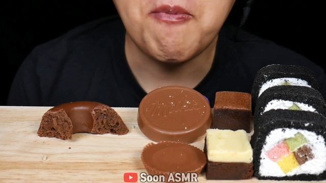 ASMR MILK CHOCOLATE DESSERTS *MILKA CHOCO WAFER, ICE CREAM, BROWNIE, COOKIE 초콜릿디저트 먹방 EATING SOUNDS смотреть онлайн