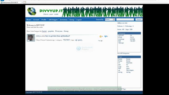 CodeSnippet - Share your code - ASP.NET + C# + SQL Server Project Demo by readymadeproject.com смотреть онлайн