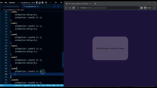 CSS ONLY countdown/timer with Glassmorphism | CSS glassmorphism | CSS animations - TerrificTimeYC смотреть онлайн