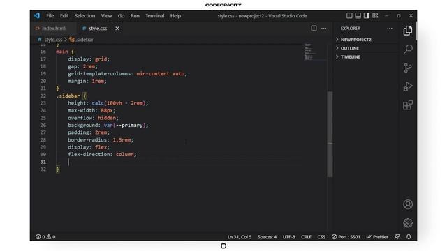 Build A Responsive Dashboard Sidebar Menu | HTML CSS & JS tutorial | codeopacity смотреть онлайн