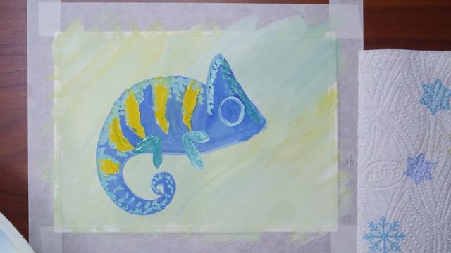 Как нарисовать хамелеона//гуашь смотреть онлайн