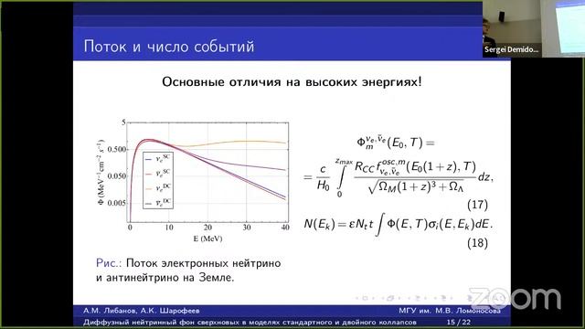 Диффузный нейтринный фон в моделях стандартного и двойного коллапсов (А. Шарофеев, А. Либанов)