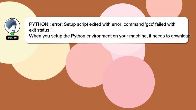PYTHON : error: Setup script exited with error: command 'gcc' failed with exit status 1 смотреть онлайн