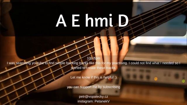PLAY ALONG - Simple Backing Track - A E Hmi D - 100bpm