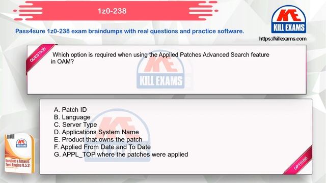 1Z0-238 - Oracle EBS R12: Install, Patch and Maintain Applications Dumps with Real Question Killexa смотреть онлайн