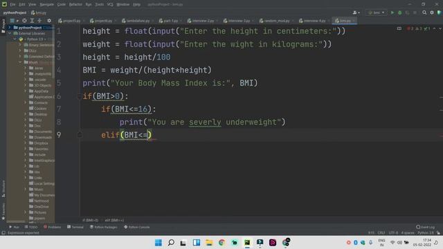 Body Mass Index Calculator | Python Project - 07 | #BMIcalculator смотреть онлайн