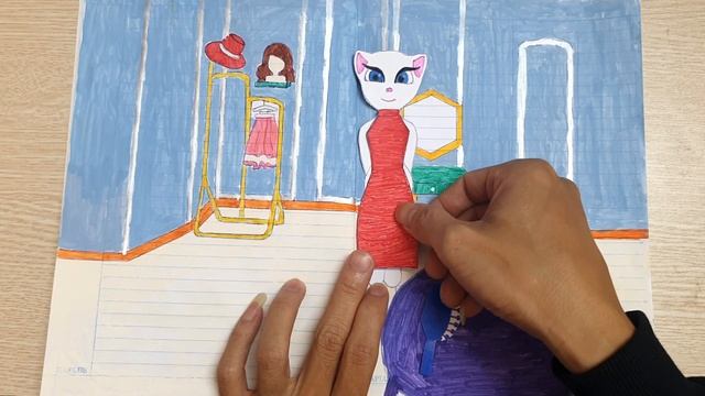 DIY My Talking Angela 2 Real lIfe | Drawing Angela Outfits On Paper смотреть онлайн