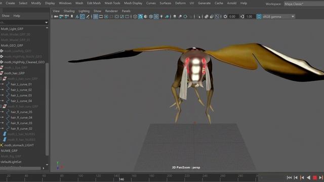 Moth - Wireframe - Animation смотреть онлайн