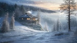 Падающий снег в горах.Сильный снегопад.Метель и вьюга.