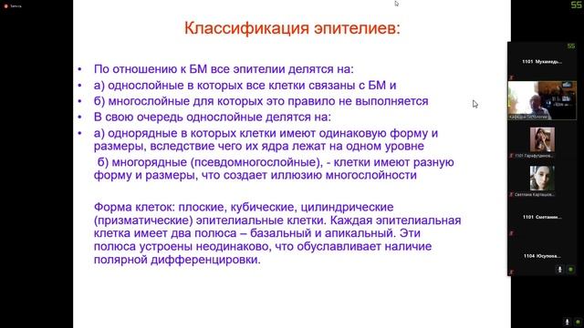 Лекция 2 . Эпителиальная ткань. 23.02.2021 смотреть онлайн