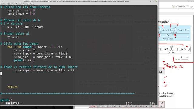 Integración Numérica con Método de Simpson 1/3 en Python смотреть онлайн