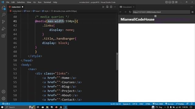 Responsive Navbar Tutorial using CSS | in Hindi ? | Project# 10 | using Media Query смотреть онлайн
