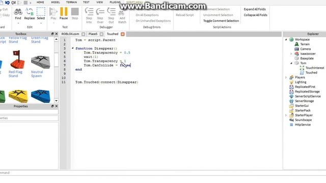 ROBLOX scripting - .Touched смотреть онлайн