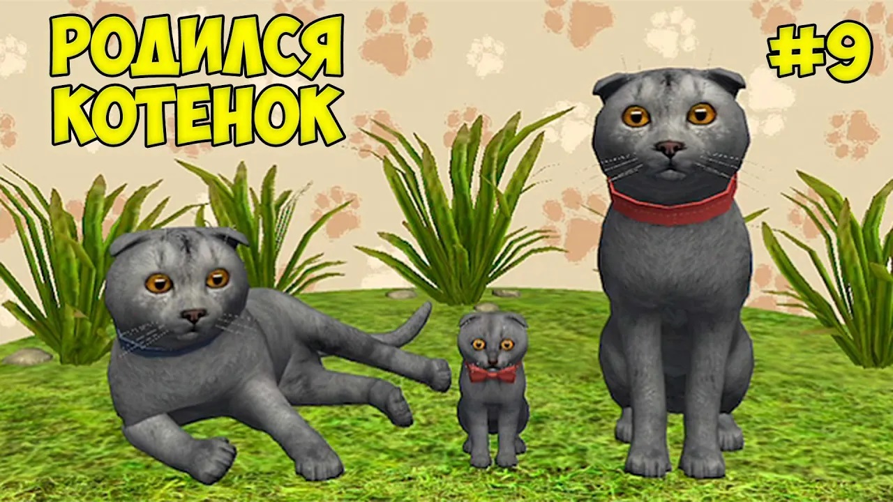 Симулятор КОТА и КОШКИ #9 Родился котёнок на малышерин смотреть онлайн