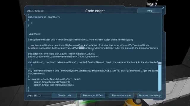 Space Engineers Programming: listcontainers смотреть онлайн