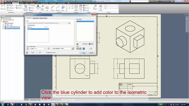 AUTODESK: Sketch Plane Cube Orthographic Drawing смотреть онлайн