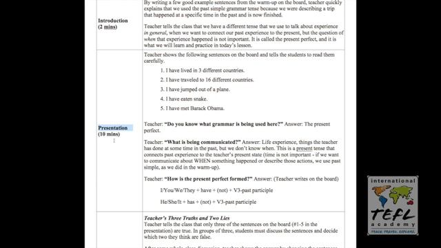 An Example PPP Lesson Plan - Part 2 : The Presentation смотреть онлайн