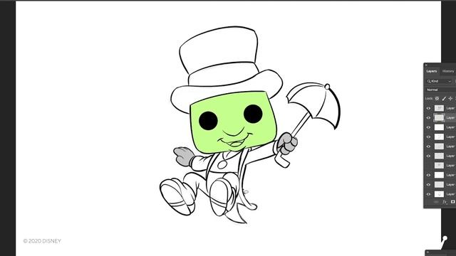 Funko Virtual Con Disney Artist Sketch Session Jiminy Cricket Pop! смотреть онлайн