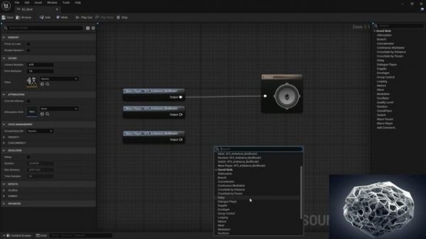 58 Создание звуковых сигналов (Sound Cues) в Unreal Engine