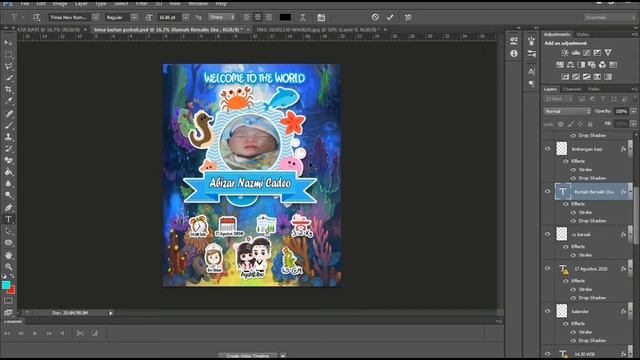 CARA BUAT BIODATA BAYI | PHOTOSHOP TUTORIAL смотреть онлайн