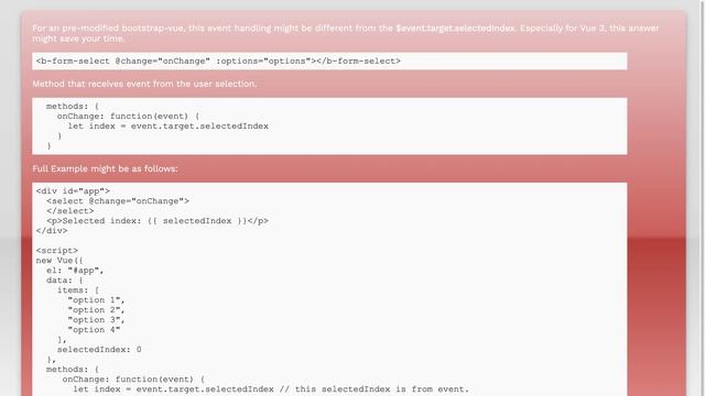 How to get index of selected option with vue.js смотреть онлайн