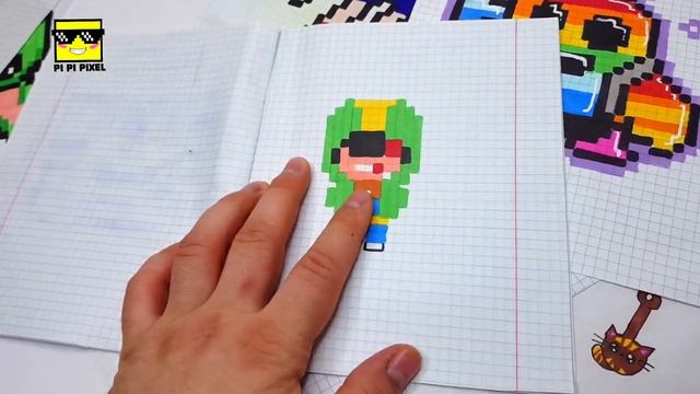 Все Мои рисунки BRAWL STARS по клеточкам PIXEL ART ! БРАВЛ СТАРС смотреть онлайн