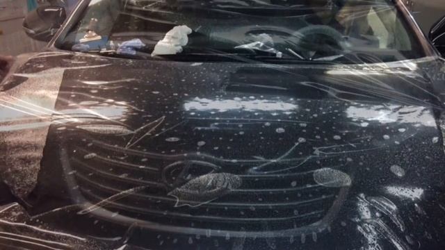 Hyundai Grand Santa Fe - оклейка плёнкой Oraguard 150 микрон, капота, бампера, крыльев, зеркал смотреть онлайн