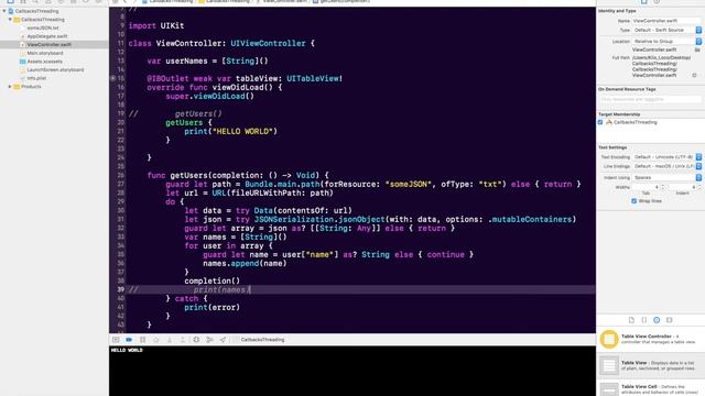 Callbacks And Threading | Swift 3, Xcode 8 смотреть онлайн