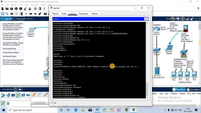 [LAB - 12] [Firewall Configuration in Cisco Packet Tracer] [Firewall Configuration in Packet Tracer смотреть онлайн