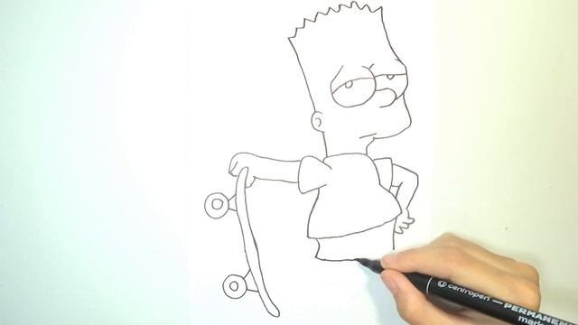 Рисуем Барта из Симпсонов / draw Drawing the Bard from The Simpsons / coloring / Раскраска смотреть онлайн