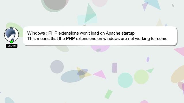 Windows : PHP extensions won't load on Apache startup смотреть онлайн