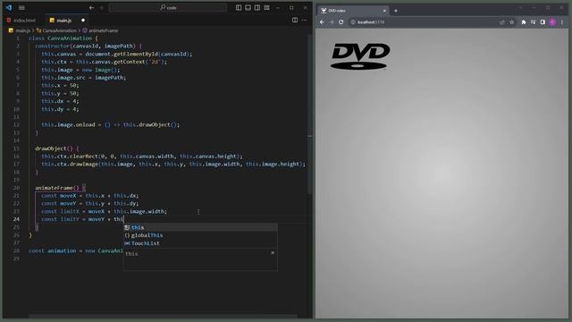 Create A Bouncing Dvd Logo Animation Using Javascript смотреть онлайн