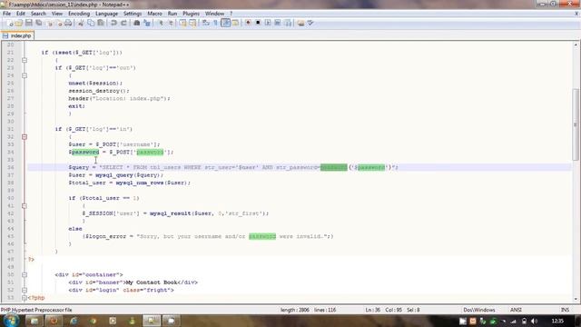PHP and MySQL 13 - Creating the Log In and Out Code смотреть онлайн
