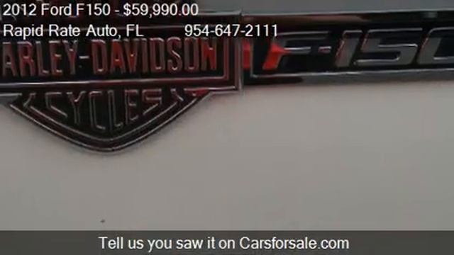 2012 Ford F150 HARLEY DAVIDSON - for sale in Deefield Beach, смотреть онлайн