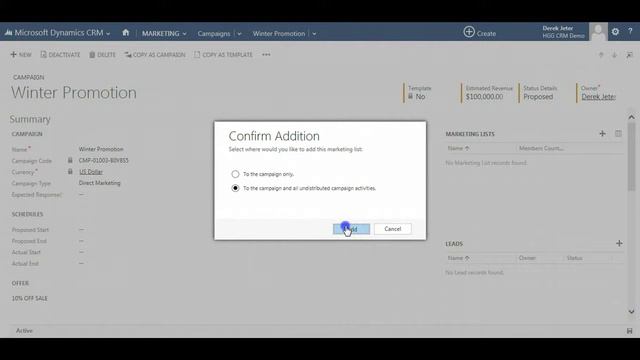 MS Dynamics CRM 2013 Demo 4 - Marketing смотреть онлайн