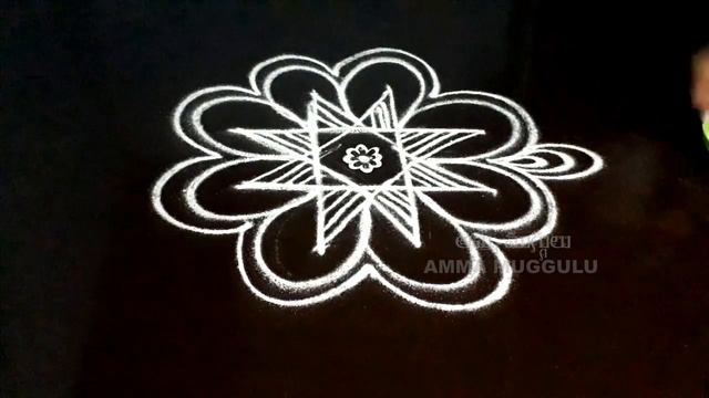 beautiful lotus rangoli design / easy top lotus kolam / top easy lotus designs #AMMA MUGGULU смотреть онлайн