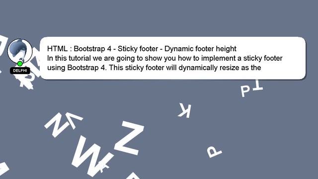 HTML : Bootstrap 4 - Sticky footer - Dynamic footer height смотреть онлайн