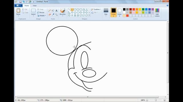 How to Draw Mickey Mouse in MS Paint смотреть онлайн