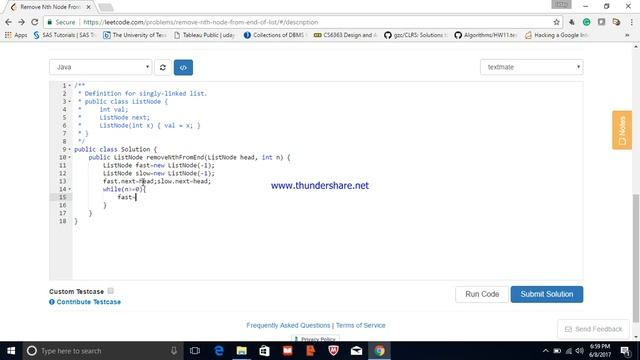Leetcode 19 Remove Nth Node From End of List смотреть онлайн