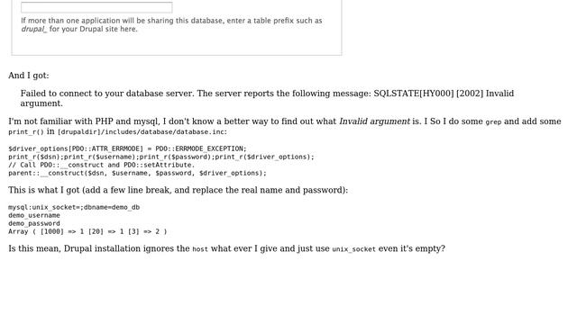 Can't connect to a remote MySQL during installation, drupal uses unix_socket instead of host? смотреть онлайн