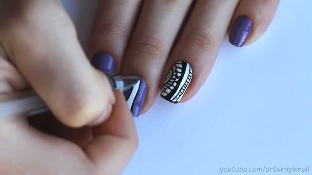 Маникюр гелевой ручкой. Узоры на ногтях | Pen Nail Art смотреть онлайн