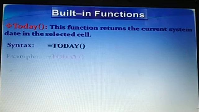 Built-in Functions in Ms-Excel for class 8, CBSE смотреть онлайн