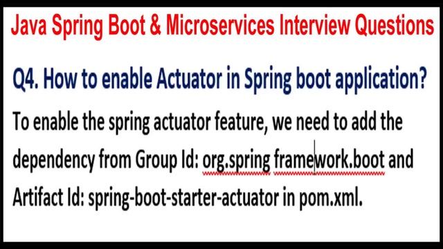 Java Spring Boot & Microservices Interview QS |Q4.How to enable Actuator in Spring boot application смотреть онлайн