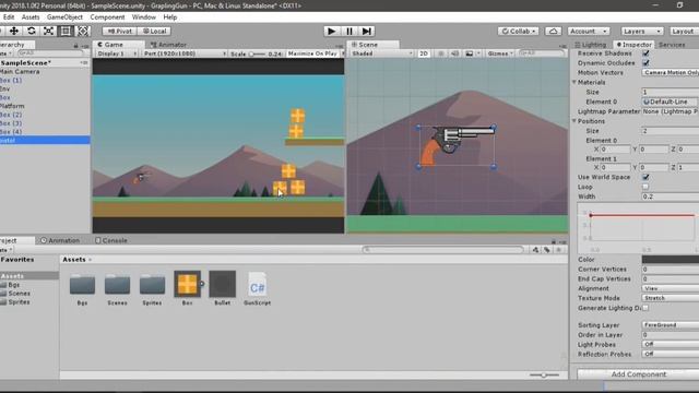 How to make a GRAPPLING GUN in UNITY - 2D смотреть онлайн