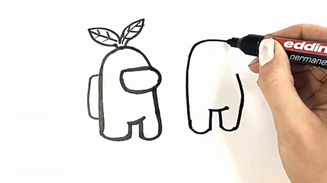 How to Draw AMONG US Game Character.РИСУЕМ АМОНГ АС. смотреть онлайн