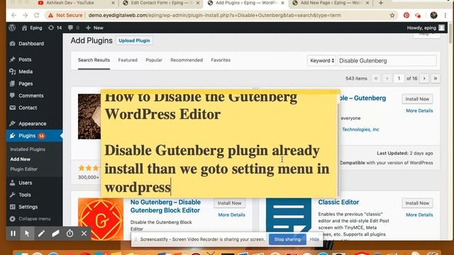 How to Disable the Gutenberg WordPress Editor after this using classic editor смотреть онлайн